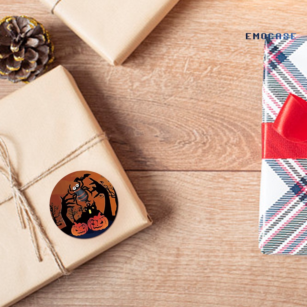 Cuộn 500 Nhãn Dán Trang Trí Halloween Tự Dính Nhỏ Gọn