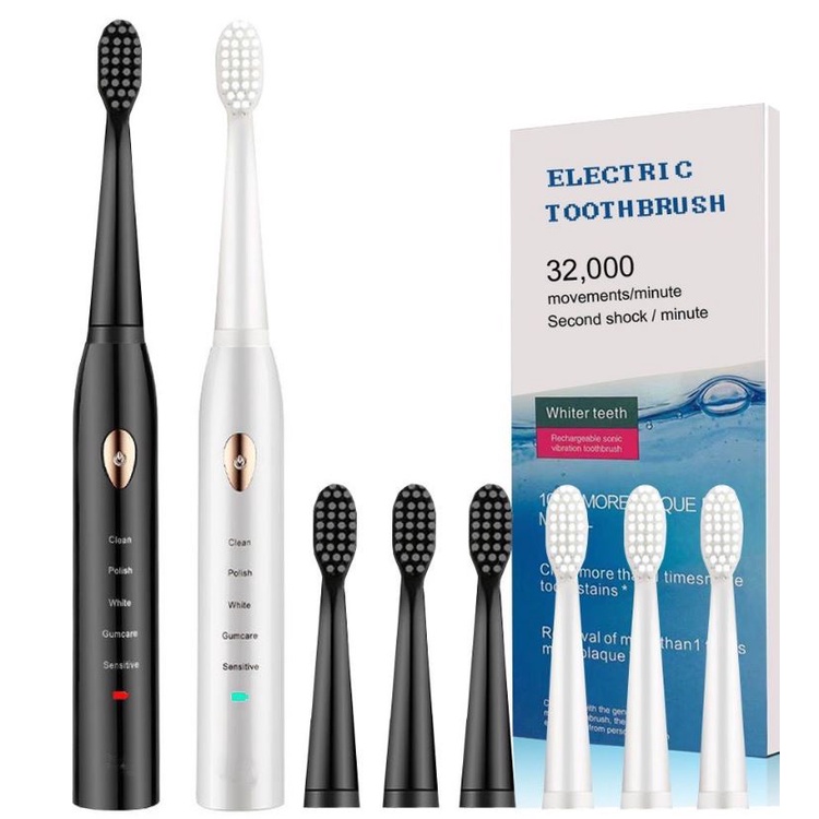 Bàn chải điện ELECTRIC TOOTHBRUSH - Mua bàn chải tặng 4 đầu chải tiện lợi
