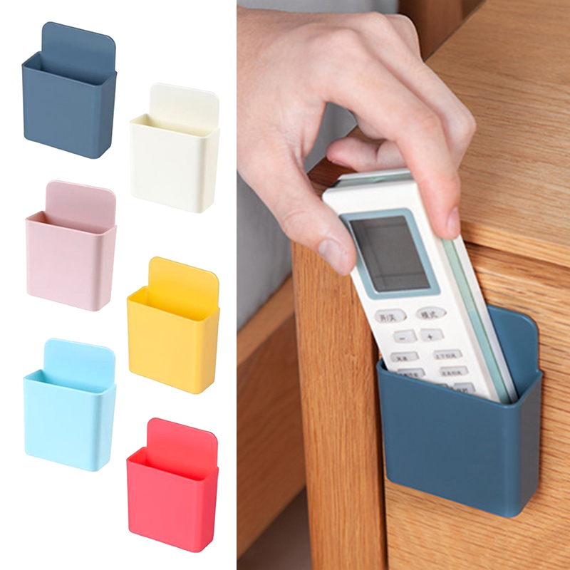 Small Square Remote Control Storage Box Pasted Storage Rack Mobile Stationery Organizer Box