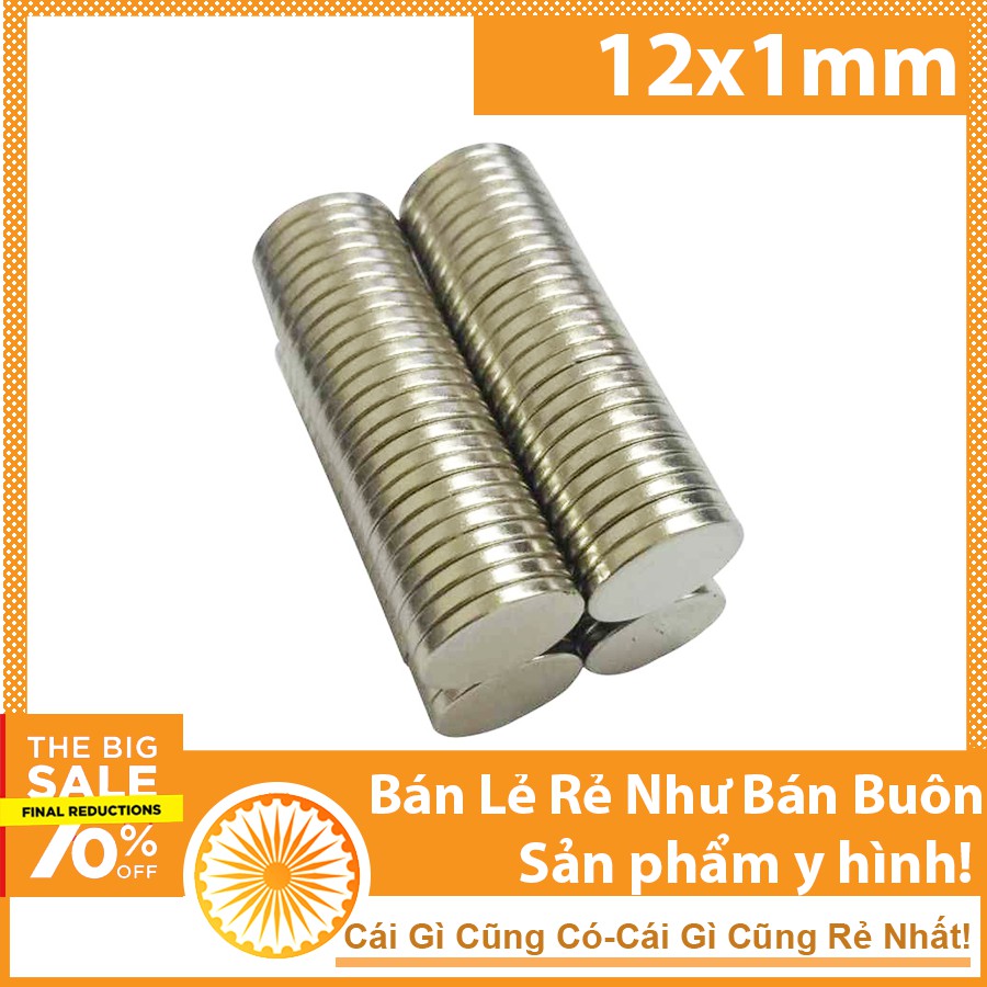 Nam châm đất hiếm 12x1mm dùng chế tạo đồ handmade