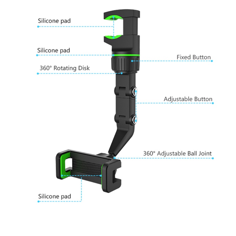 Giá Đỡ Ống Kính Xoay 360 Độ Màu Xanh Lá / Xám Thông Dụng Cho Xe Hơi