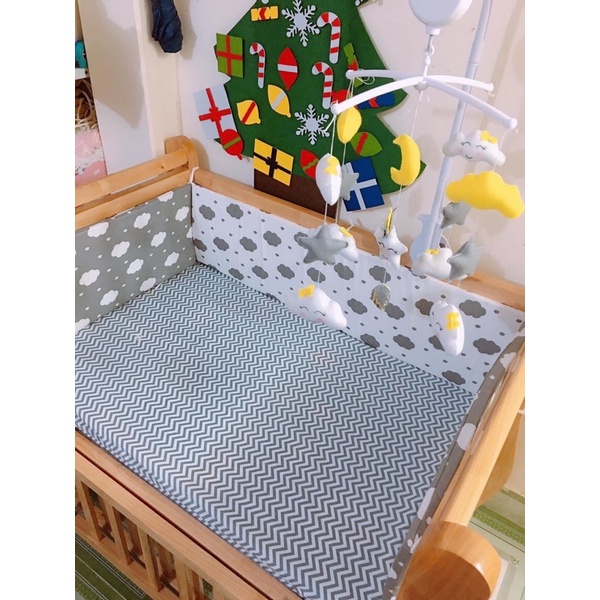 Quây cũi kèm ga vải cotton 100%