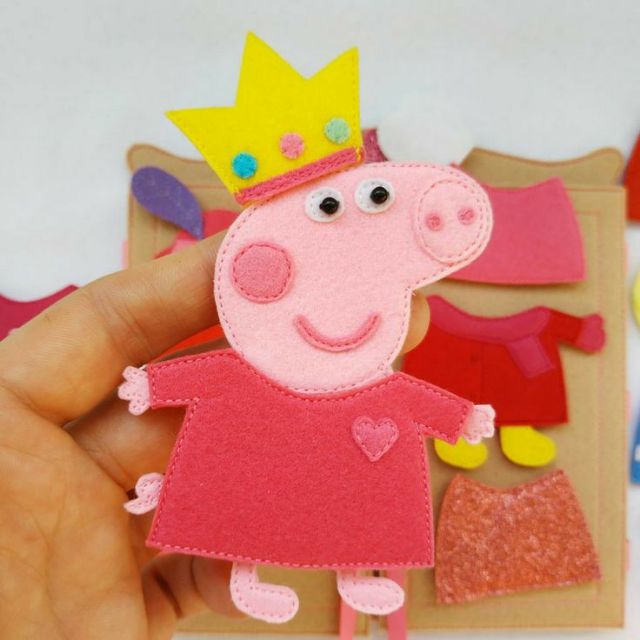 Sách vải heo peppa cho bé, sách vải thời trang, đồ chơi tương tác phát triển tư duy
