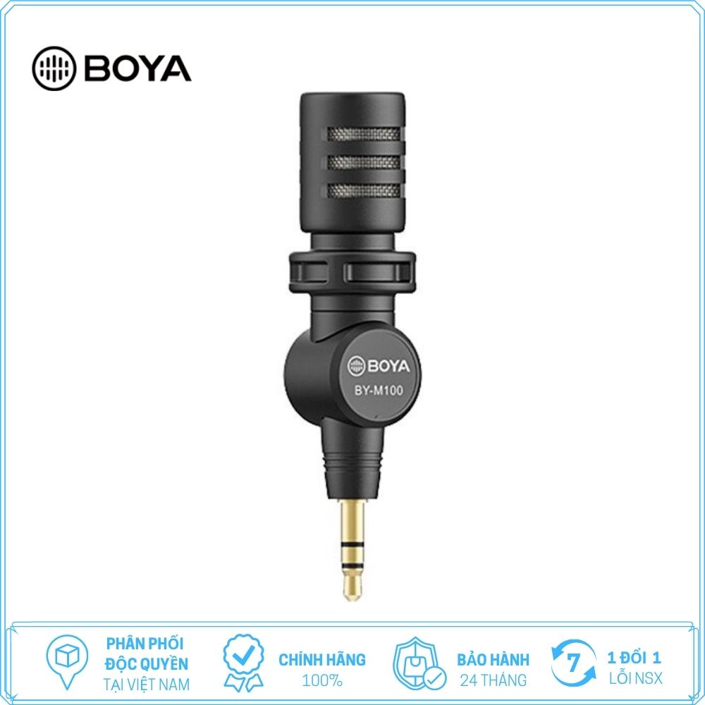 [Mã ELHACE giảm 4% đơn 300K] BOYA BY-M100 - Hàng Chính Hãng - Mic thu âm cổng 3.5mm TRS | Dành cho Máy ảnh