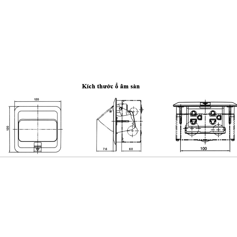 BỘ Ổ CẮM ÂM SÀN GIẢM TỐC DOBO HÀN QUỐC