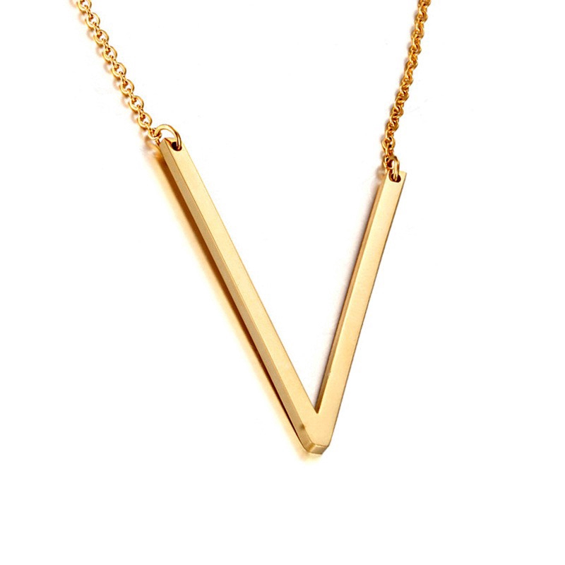 Dây Chuyền Mạ Vàng 18k Mặt Chữ Cái Tiếng Anh 100%