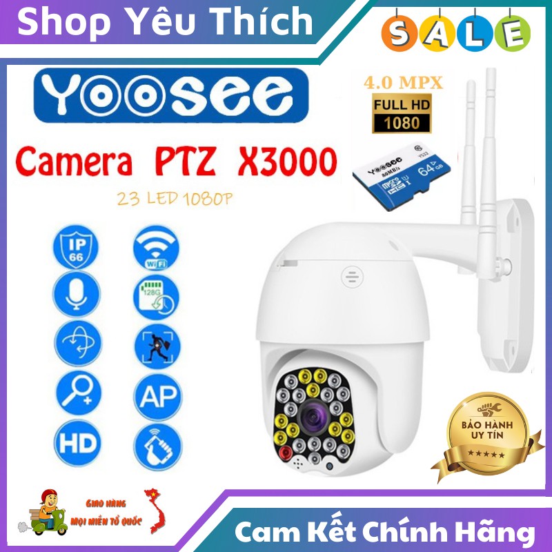 Camera Ngoài Trời Yoosee PTZ X3000 Với 23 LED Hỗ Trợ Đàm Thoại 2 Chiều Sử Dụng Ngôn Ngữ Tiếng Việt Xem Đêm Có Màu