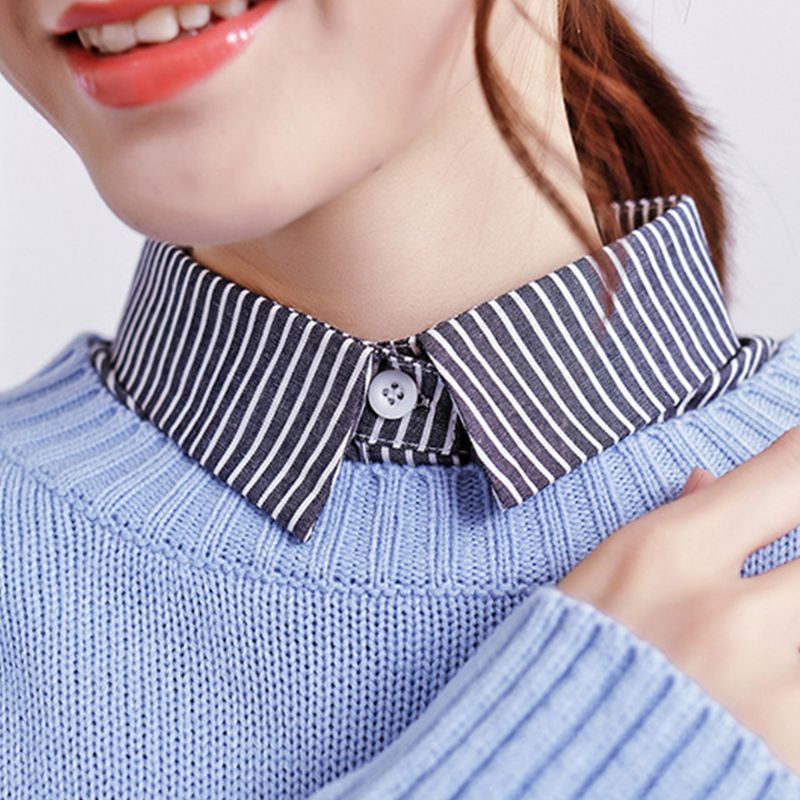 Youyo Vòng Cổ Choker Kẻ Sọc Dọc Có Thể Tháo Rời Phong Cách Vintage Cho Nam Nữ