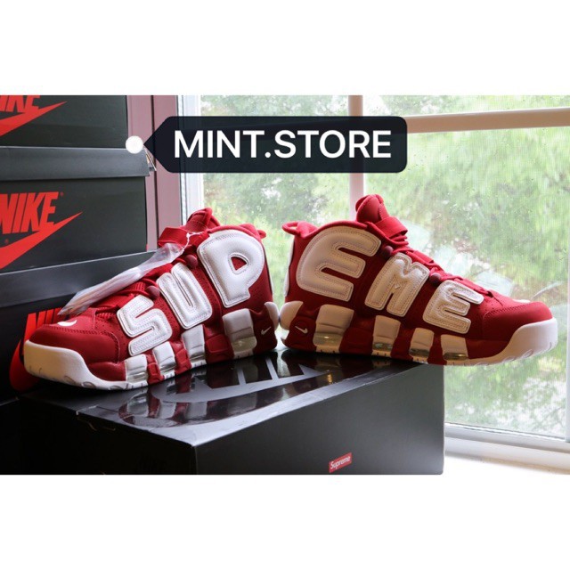 Xả kho ( SALE SỐC - Video ) Giày Sneaker Uptempo Supreme Red .( Xả Tết Tết) new ! Sales 11-11 . rẻ : az11