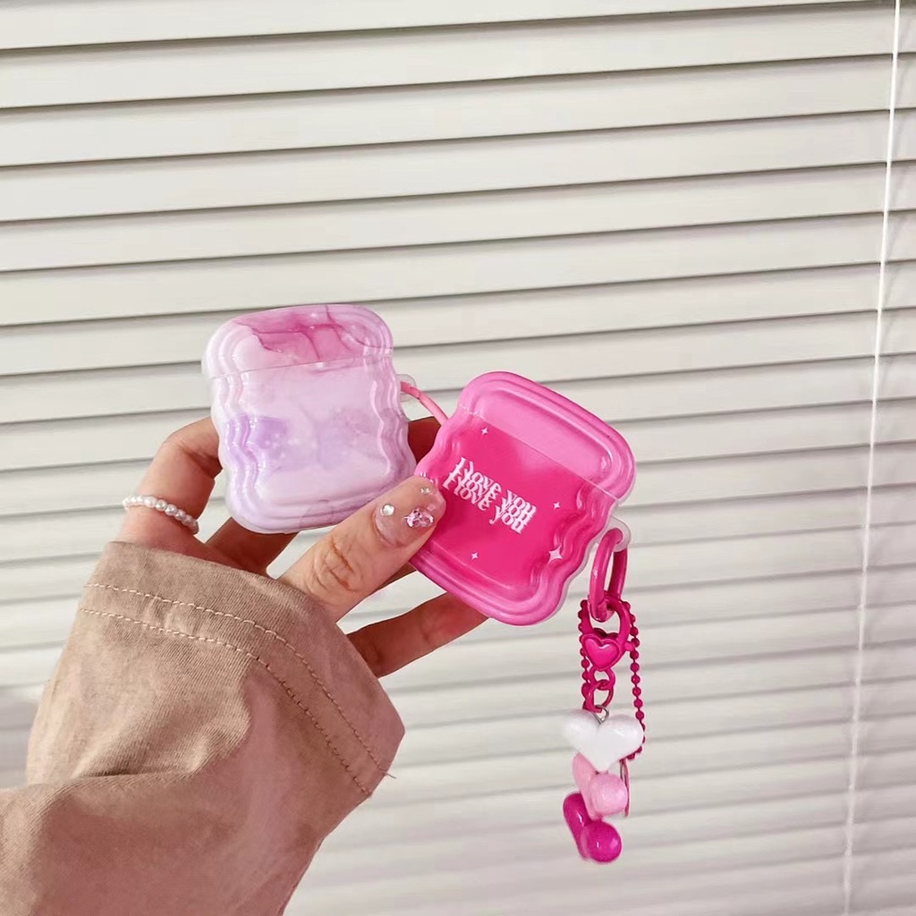 Vỏ Bảo Vệ Hộp Sạc Tai Nghe Bluetooth airpods 1 2 pro Bằng tpu Mềm Họa Tiết Hoa Hồng Gợn Sóng Dễ Thương Mới