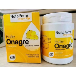 [Hộp vàng - nội địa Pháp] viên uống tinh dầu hoa anh thảo Huile d'Onagre Nat Form - 200v