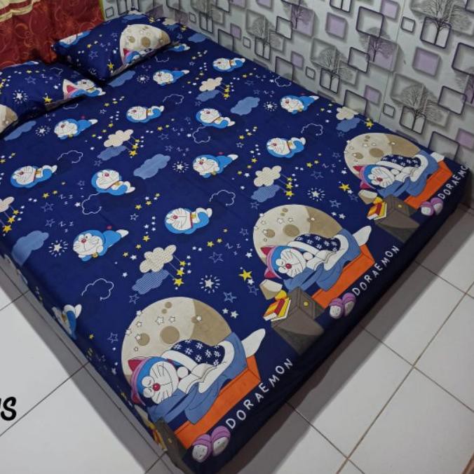 Ga Trải Giường Vải Lanh In Hoạt Hình Doraemon Dễ Thương ✲