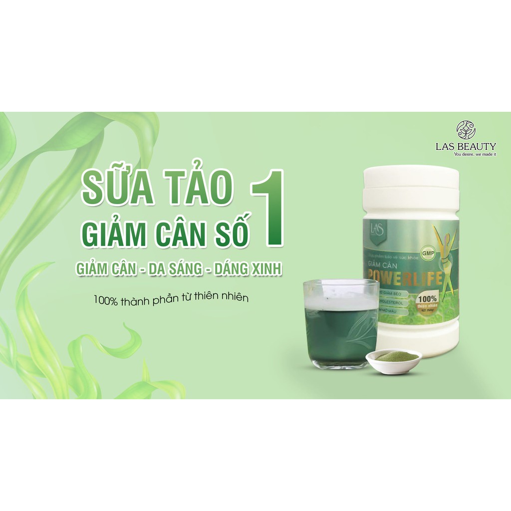 [CHÍNH HÃNG] Trà sữa giảm cân POWERLIFE LAS BEAUTY hủ 260gr