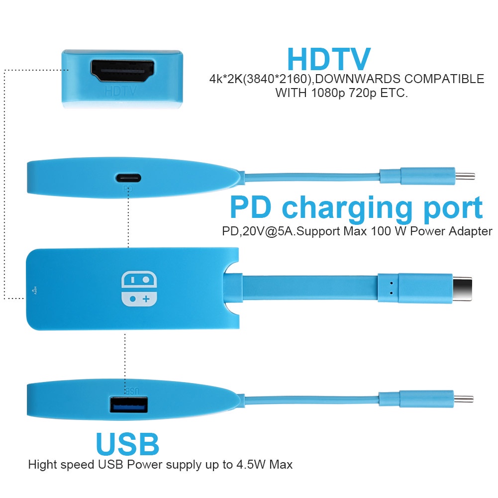 NINTENDO Dock Chuyển Đổi Từ Cổng USB C Sang 4K 60Hz HDMI