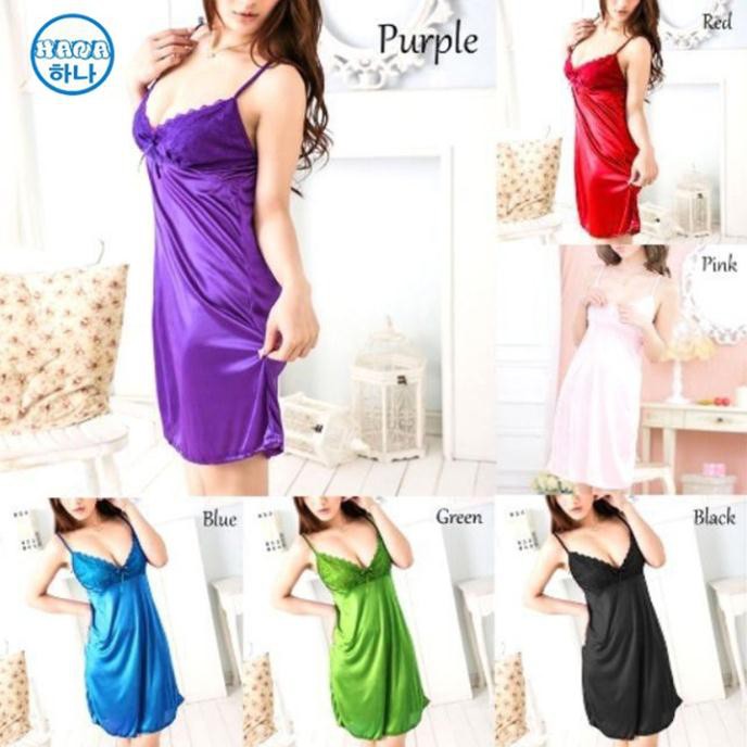 FREESHIP KÈM QUÀ TẶNG Váy ngủ 2 dây thun lụa satin cao cấp sexy gợi cảm tặng quần chíp chữ T cùng màu