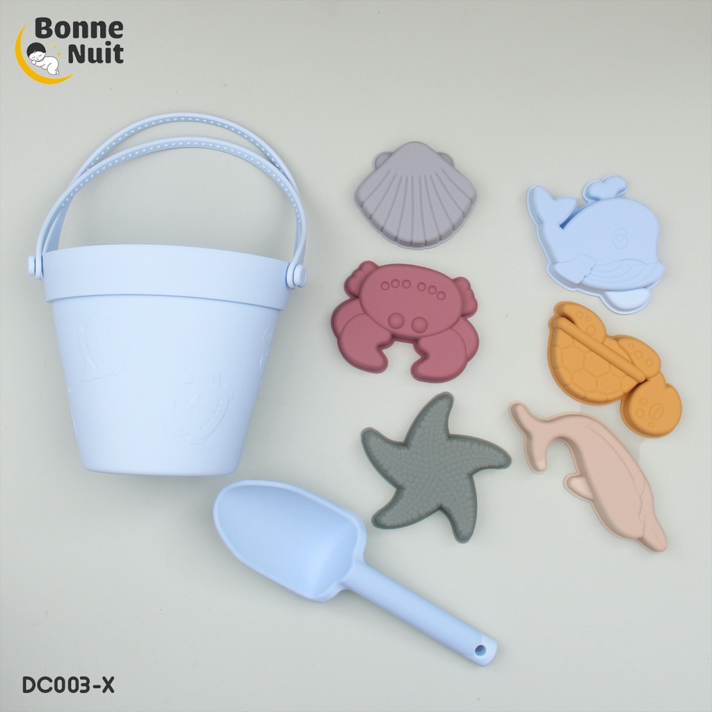 Bộ đồ chơi cát Silicon 8 chi tiết màu Pastel siêu xinh yêu