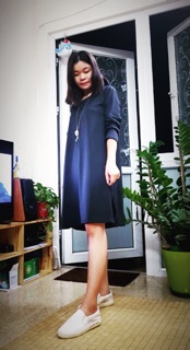 Đầm thun dài tay dáng suông (có ảnh chụp thật)