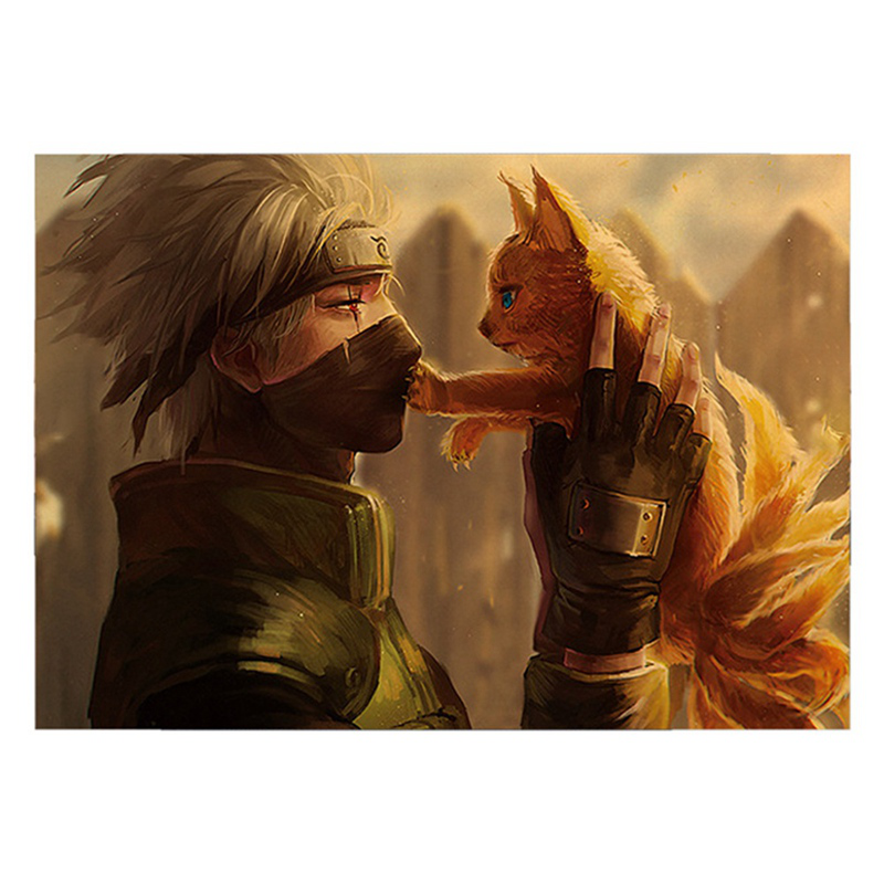 Tranh áp phích dán tường phong cách hoạt hình Naruto vintage cho phòng khách/ phòng ngủ