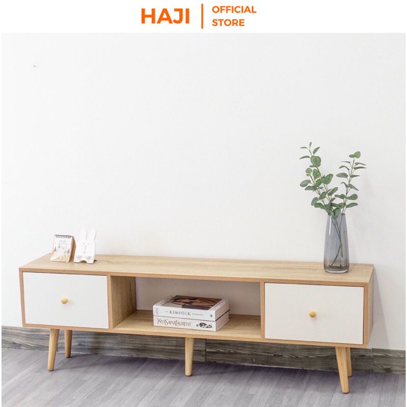 Kệ Tivi HAJI để sàn có ngăn kéo lưu trữ, Tủ kệ trang trí cho không gian phòng khách thêm sang trọng hiện đại A155