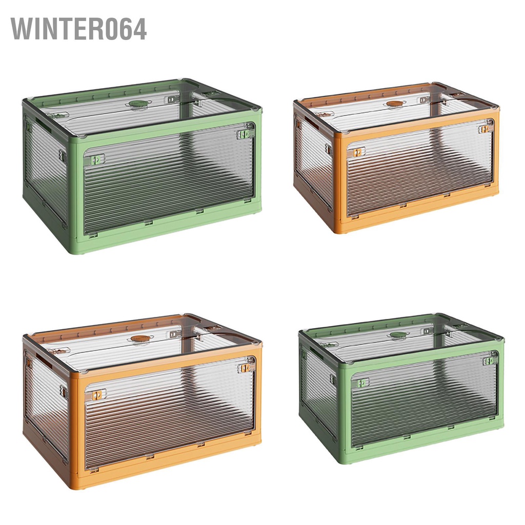 Hộp lưu trữ có thể gập lại Nhựa acrylic trong suốt Dung lượng lớn đựng sách xếp chồng lên nhau để cắm trại Winter064