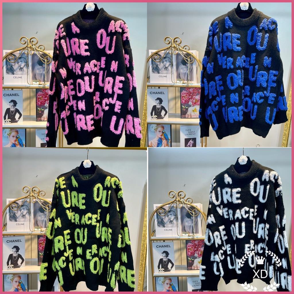 Áo len nữ form rông ANVI áo len tay dài dáng rộng chữ xù bông nhiều màu dày đẹp thời trang nữ mua đông xuân dưới 70kg .