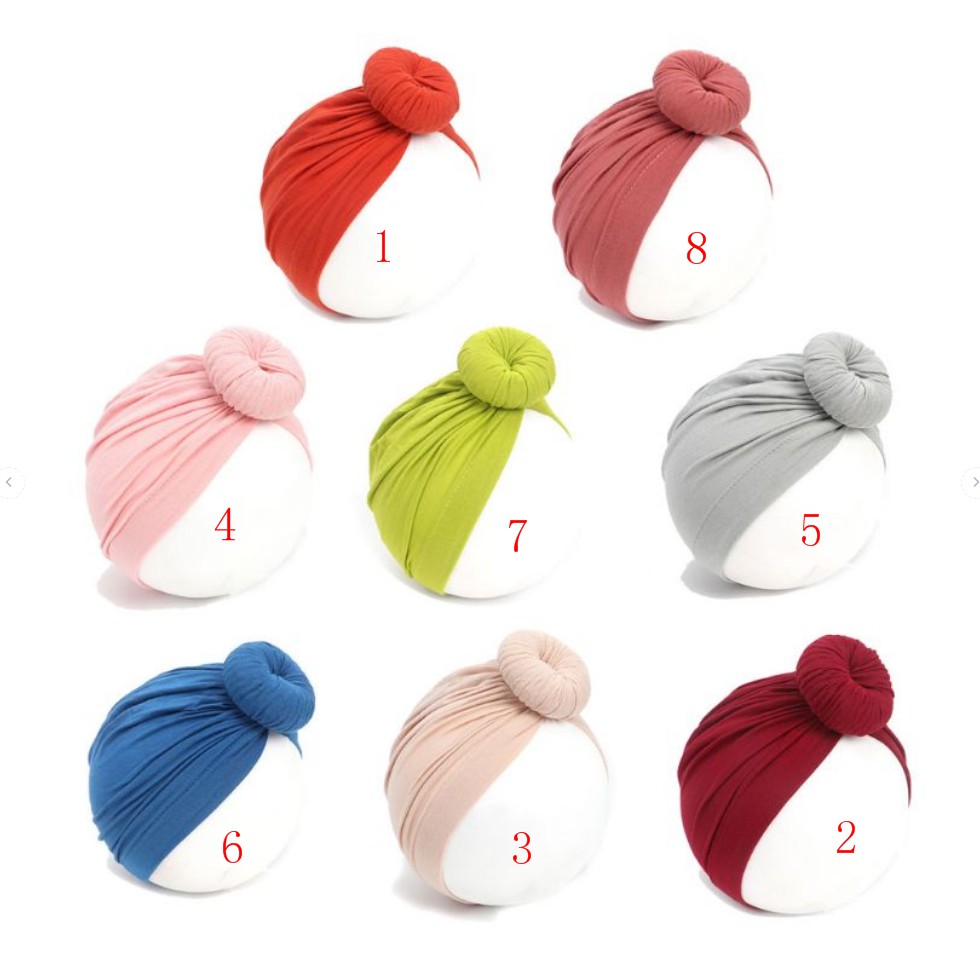 Khăn turban đội đầu thắt nút bằng vải cotton dành cho bé