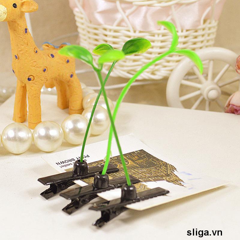 💖Kẹp tóc hình cây mầm đậu nhân tạo dễ thương đơn giản cho bé gái