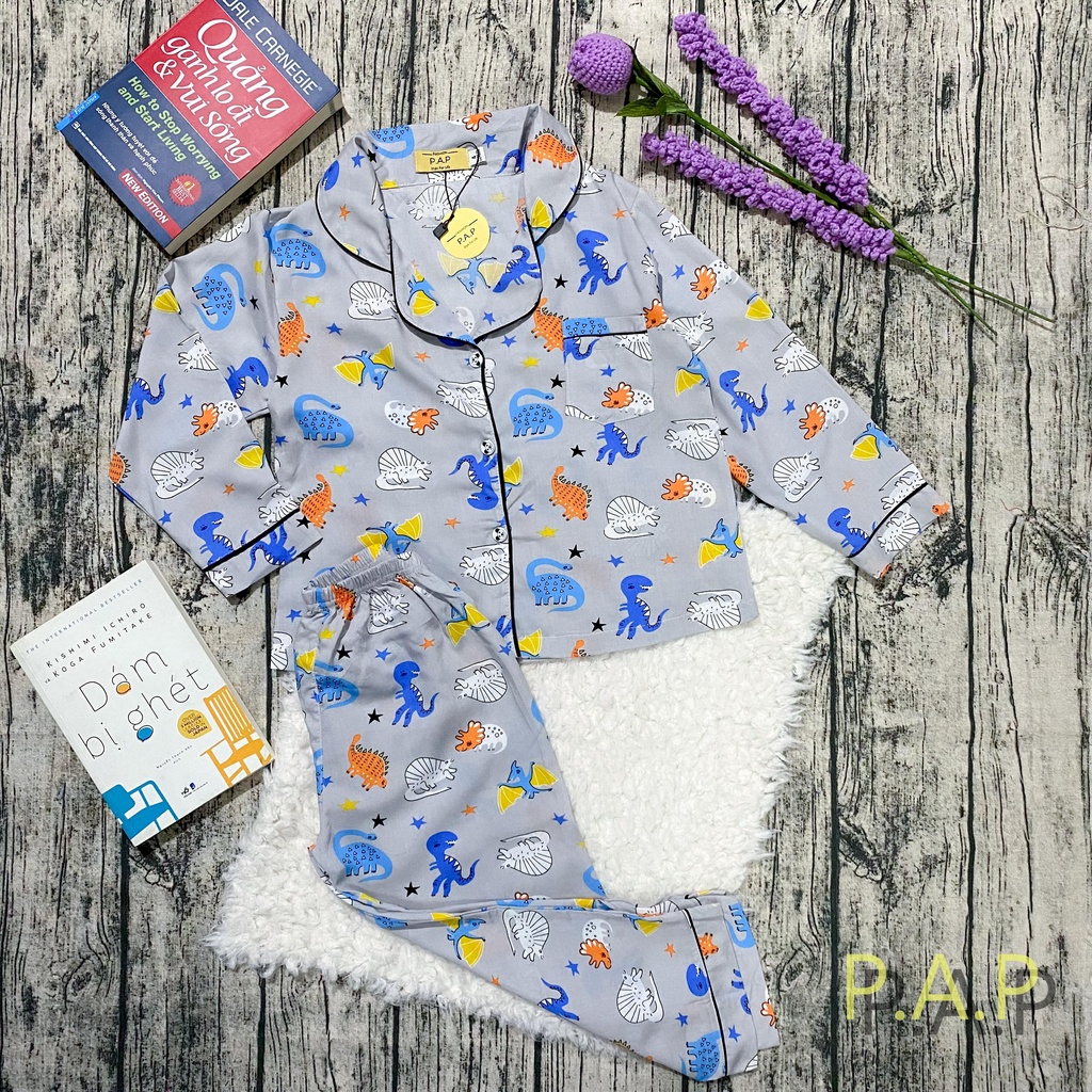 Pijama đồ ngủ dài cho bé trai và gái chất tole siêu thoải mái màu vàng