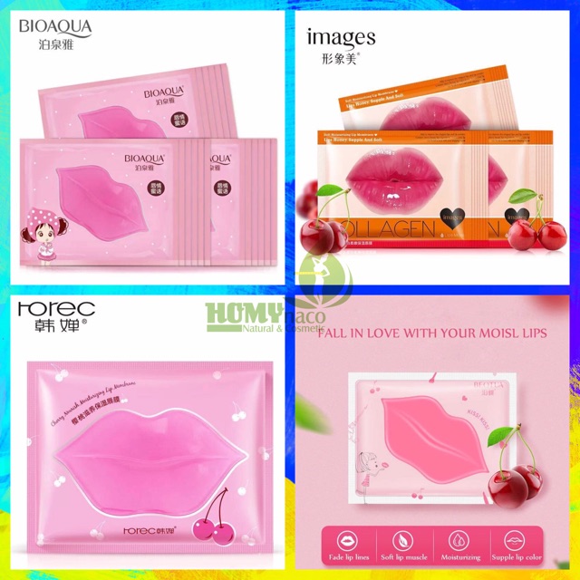 Set 100 mặt nạ dưỡng da mắt môi Bioaqua, Images, Beotua, Collagen, Cherry (nhiều mẫu) Combo Eye Mask Nội địa Trung