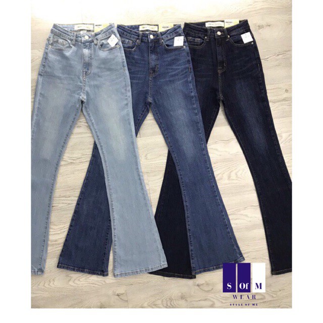 Sale Tết- Quần Jean Ống Loe SOfM WEAR Dài Sang Chảnh az1 ˇ >