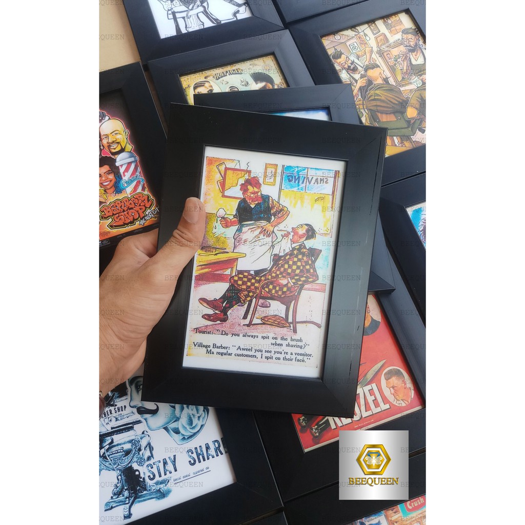 Bộ 11 Tranh Khung Trang Trí Quán Tóc Nam BarBerShop | 1TN5