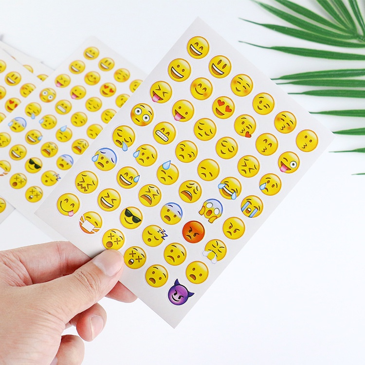 1 Tờ Sticker Dán Hình Emoji Dùng Trang Trí Sổ Tay
