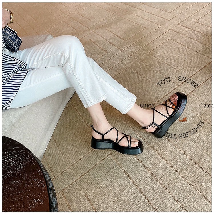 SANDAL NỮ TOTIIE SHOES - GIÀY THỜI TRANG XUỒNG QUAI NGANG DÂY MẢNH ĐẾ BẰNG SANG CHẢNH S2205090