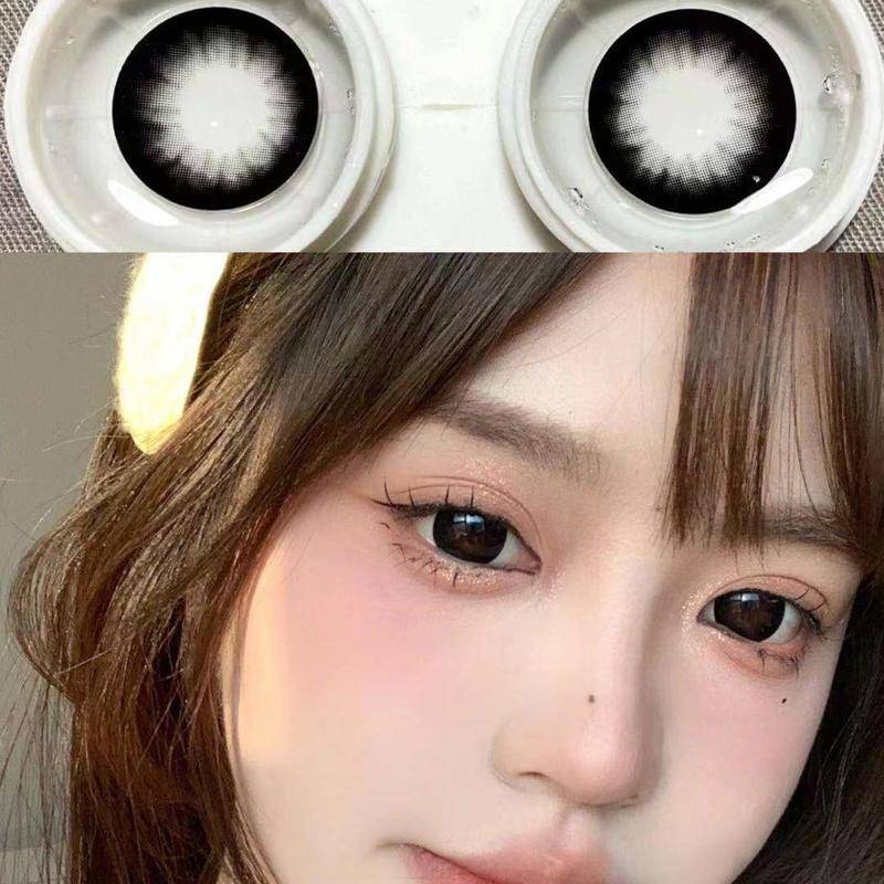 O2Girl cửa hàng flagship lens cận 2 miếng kính áp tròng màu đen cà phê nâu đường kính lớn tự nhiên năm ném nữ 14,5mm kính cận tiếp xúc sinh viên không phải Nhật Bản ném trang điểm mỹ phẩm sản phẩm lens mắt