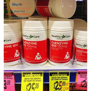 Bổ tim Healthy Care CoEnzyme Q10 150mg 100 viên Úc (Đủ tem bill Chemist)