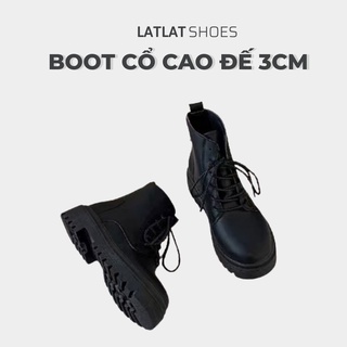[ORDER] Giày boots nữ buộc dây màu đen đế bằng phong cách thời trang trẻ trung năng động🍬🍭