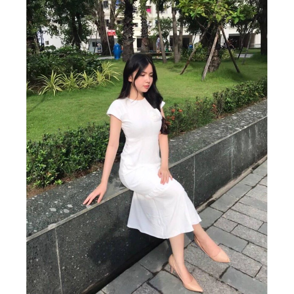 ĐẦM MAXI CHỈ NỔI PHỐI HOA
