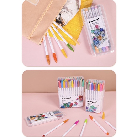 Bộ bút màu Monami Plus Pen 3000 kèm hộp