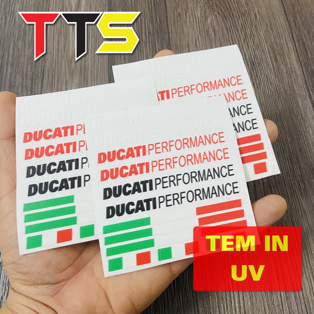 ( Tem UV ) Bộ tem DUCATI in mực UV nổi họa tiết cờ ý dán trang trí nón bảo hiểm, đồng hồ, xe máy