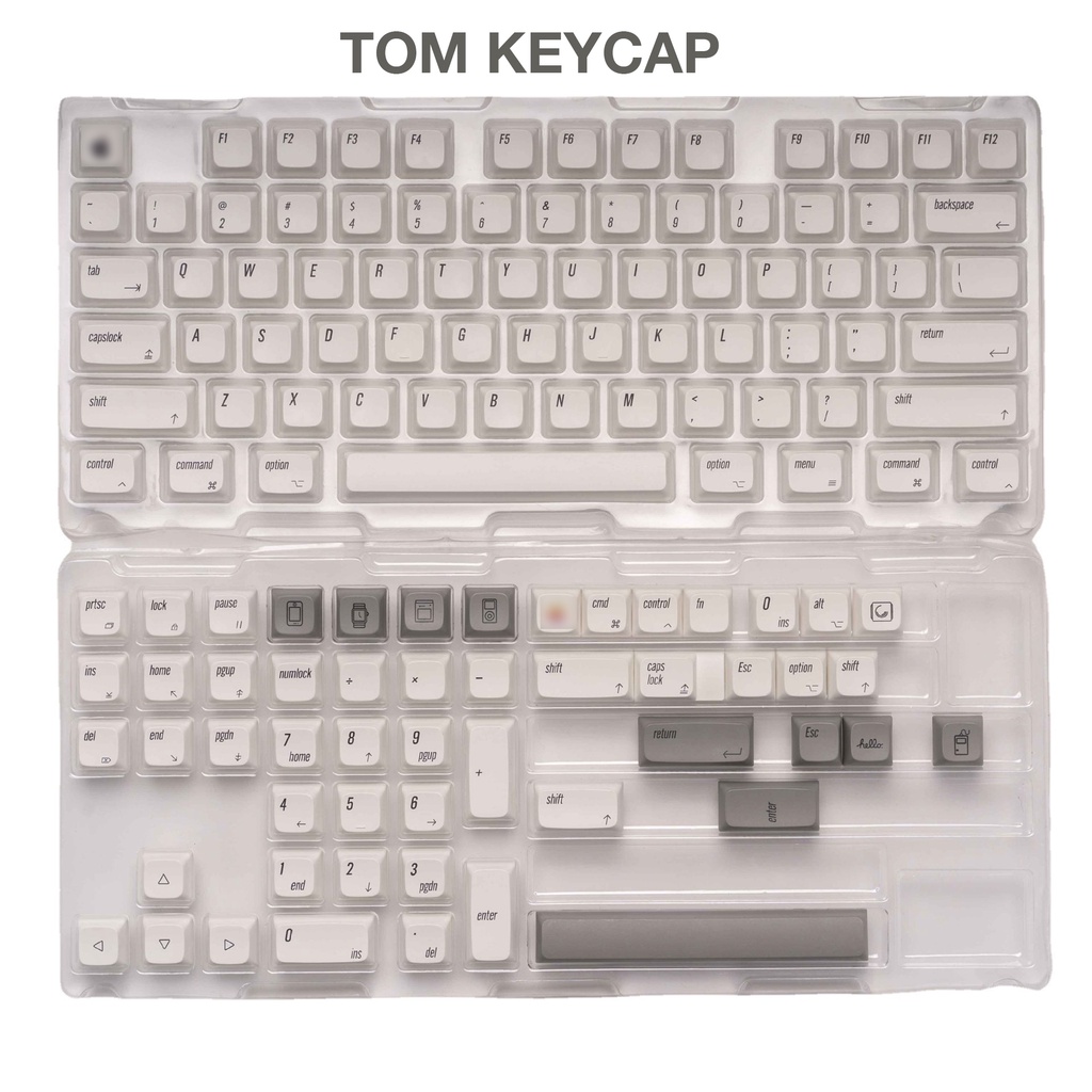 Keycap Font apple cổ điển cho bàn phím cơ, nút bàn phím cơ nhựa PBT 127 phím in Dye Sub Profile XDA