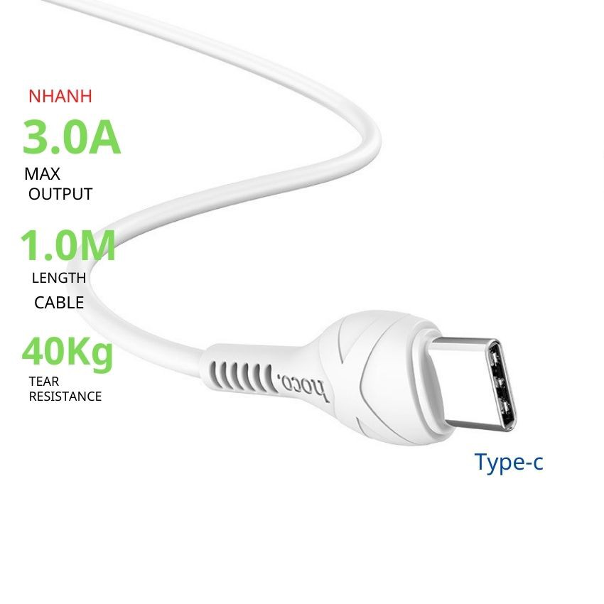 Dây Sạc Nhanh Type-C, Cáp Sạc Nhanh Type-C Hoco 3.0A - X37 Dùng Cho Samsung,Oppo...Android HUNGZADUNG - HUTABI