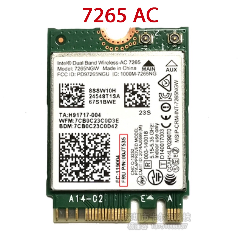 Card wifi 7260NGW băng tần kép - Intel® Wireless-AC 7260 AC 7265 (M.2/NGFF-2230)