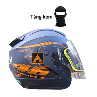 Nón bảo hiểm 3/4 Bopa 46 cam (tặng mũ trùm đầu)