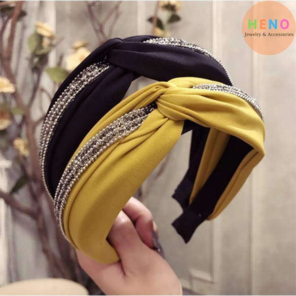 Bờm tóc turban nơ đính đá phong cách thời trang B22 Heno'Shop