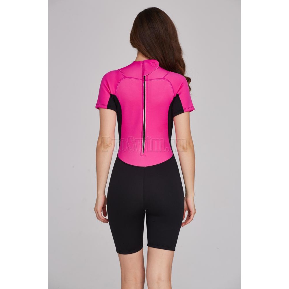Đồ Bơi Liền Giữ Nhiệt Nữ Tới Đùi Wetsuit Sbart 1055 Đen Hồng | BigBuy360 - bigbuy360.vn