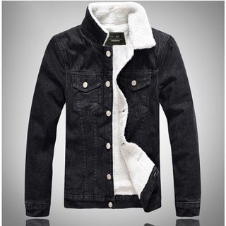 Áo khoác jeans nam lót lông đẹp chất dày dặn mặc cực ấm - Áo bò Nam lót nỉ siêu ấm, siêu đẹp