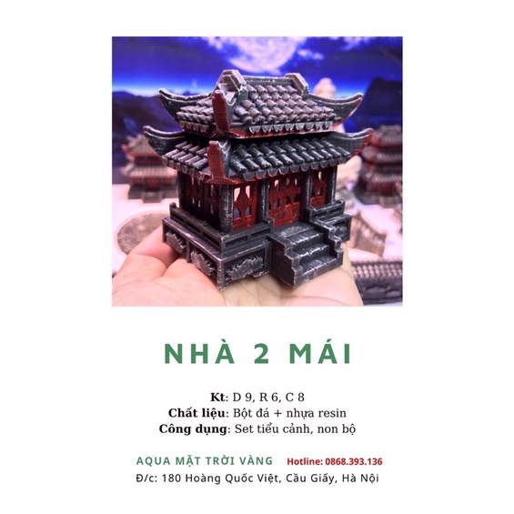 Nhà 2 mái bộ nhà mini Kelsey 2 - Phụ kiện trang trí tiểu cảnh, bể cá, non bộ, sân vườn