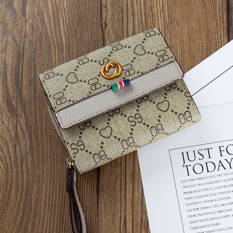 Ví ngắn gập cầm tay nhiều ngăn dành cho nữ có video