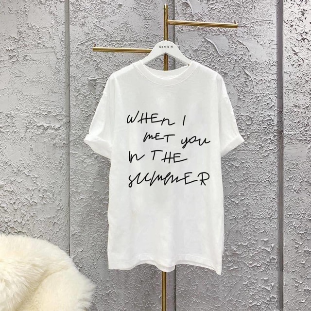 Áo thun giấy form rộng trắng in hình đơn giản cổ tròn tay ngắn (update thêm) | BigBuy360 - bigbuy360.vn