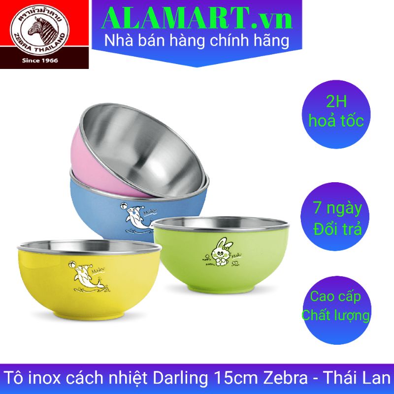 Tô inox cách nhiệt Darling 15cm Zebra - Thái Lan